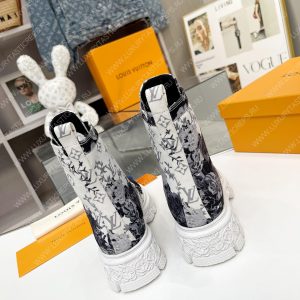 LOUIS VUITTON FLORAL ANKLE BOOTS WHITE 1A9HAC - Image 7