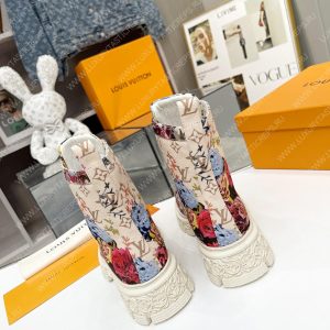 LOUIS VUITTON FLORAL ANKLE BOOTS WHITE 1A9HAC - Image 7