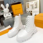 LOUIS VUITTON FLORAL ANKLE BOOTS WHITE 1A9HAC