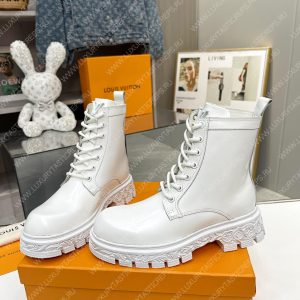 LOUIS VUITTON FLORAL ANKLE BOOTS WHITE 1A9HAC - Image 5