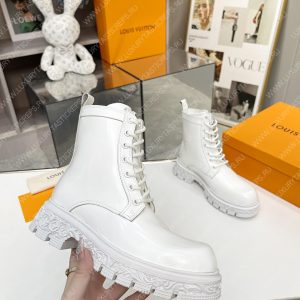 LOUIS VUITTON FLORAL ANKLE BOOTS WHITE 1A9HAC - Image 6