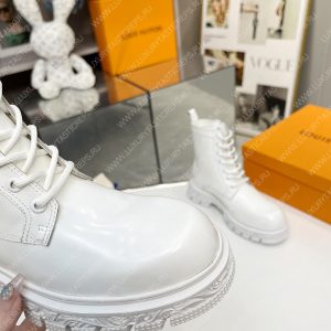 LOUIS VUITTON FLORAL ANKLE BOOTS WHITE 1A9HAC - Image 8