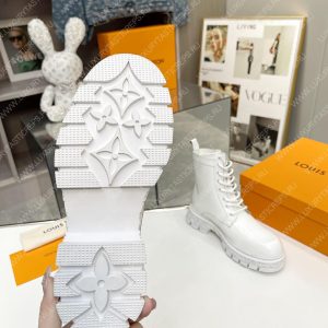 LOUIS VUITTON FLORAL ANKLE BOOTS WHITE 1A9HAC - Image 9