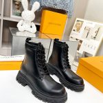 LOUIS VUITTON FLORAL ANKLE BOOTS BLACK 1A9HAC