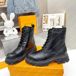 LOUIS VUITTON FLORAL ANKLE BOOTS BLACK 1A9HAC - Image 3