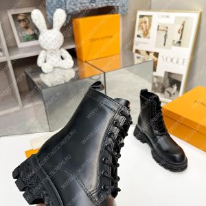 LOUIS VUITTON FLORAL ANKLE BOOTS BLACK 1A9HAC - Image 4