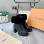 LOUIS VUITTON BEAUBOURG PLATFORM ANKLE BOOT BLACK 1AACEW