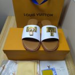LOUIS VUITTON LOCK IT MULE WHITE AND BEIGE 1AAOVL
