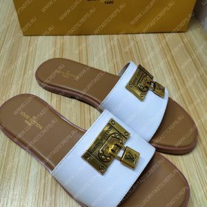 LOUIS VUITTON LOCK IT MULE WHITE AND BEIGE 1AAOVL - Image 3