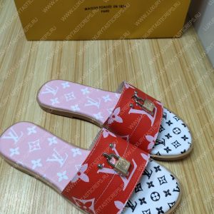 LOUIS VUITTON MULE PLATE LOCK IT WHITE AND RED 1A64MN - Image 3