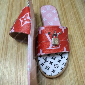 LOUIS VUITTON MULE PLATE LOCK IT WHITE AND RED 1A64MN - Image 4