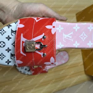 LOUIS VUITTON MULE PLATE LOCK IT WHITE AND RED 1A64MN - Image 6