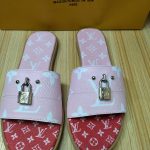 LOUIS VUITTON MULE PLATE LOCK IT WHITE AND PINK 1A64MN