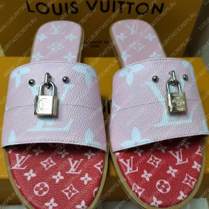 LOUIS VUITTON MULE PLATE LOCK IT WHITE AND PINK 1A64MN - Image 5