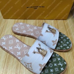 LOUIS VUITTON MULE PLATE LOCK IT WHITE AND FAWN 1A64MN - Image 3