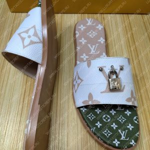 LOUIS VUITTON MULE PLATE LOCK IT WHITE AND FAWN 1A64MN - Image 4
