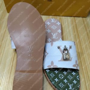 LOUIS VUITTON MULE PLATE LOCK IT WHITE AND FAWN 1A64MN - Image 5