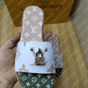 LOUIS VUITTON MULE PLATE LOCK IT WHITE AND FAWN 1A64MN - Image 6