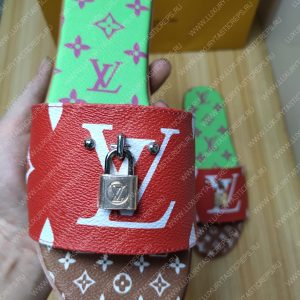 LOUIS VUITTON MULE PLATE LOCK IT RED AND GREEN 1A64MN - Image 6