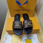 LOUIS VUITTON LOCK IT FLAT MULE COCOA BROWN 1A64MM