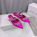 MANOLO BLAHNIK LURUMFLAT PINK 122-1947-0010