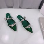 MANOLO BLAHNIK LURUMFLAT GREEN 122-1947-0010