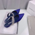 MANOLO BLAHNIK LUTARAFLAT DARK BLUE 421-1156-0009