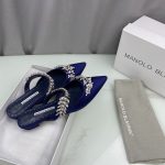 MANOLO BLAHNIK LURUMFLAT BLUE 122-1947-0010