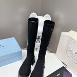 PRADA MONOLITH KNIT BOOTS BLACK 1W116N