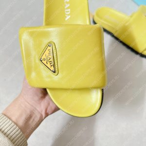 PRADA SOFT PADDED SLIDES YELLOW 1XX648 - Image 5