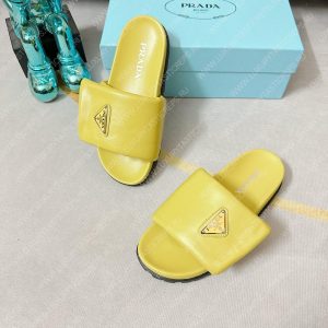 PRADA SOFT PADDED SLIDES YELLOW 1XX648 - Image 7