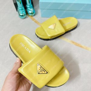PRADA SOFT PADDED SLIDES YELLOW 1XX648 - Image 8