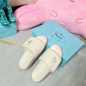 PRADA SOFT PADDED SLIDES OFF WHITE 1XX648 - Image 5