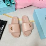 PRADA SOFT PADDED SLIDES LIGHT PINK 1XX648