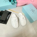 PRADA SOFT PADDED SABOTS WHITE 1D109N