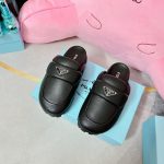PRADA SOFT PADDED SABOTS BLACK 1D109N