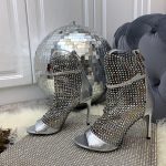 RENE CAOVILLA JEWEWLLED HIGH-HEELED SANDALS GLAXIA SILVER C10220