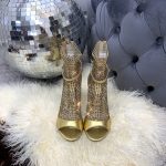 RENE CAOVILLA JEWEWLLED HIGH-HEELED SANDALS GLAXIA GOLD C10220