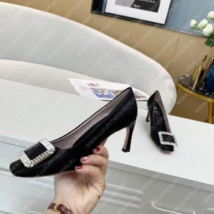 ROGER VIVIER TROMPETTE STRASS 70 PUMPS BLACK RVW41417 - Image 4