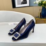 ROGER VIVIER TROMPETTE STRASS 70 PUMPS NAVY BLUE RVW41417