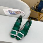ROGER VIVIER TROMPETTE STRASS 70 PUMPS GREEN RVW41417