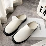 THE ROW LEATHER MULES WHITE 1052361