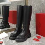 VALENTINO ROMAN STUD KNEE HIGH BOOTS BLACK WS0ER5ZWM