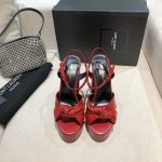 YVES SAINT LAURENT BIANCA PLATFORM SANDALS RED 606713AAA