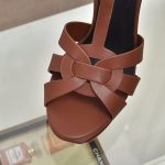 YVES SAINT LAURENT TRIBUTE PLATFORM SANDALS DARK BROWN 315487BDA