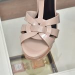 YVES SAINT LAURENT TRIBUTE PLATFORM SANDALS DARK BEIGE 315487AAA