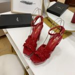 YVES SAINT LAURENT TRIBUTE PLATFORM SANDALS RED 315487AAA