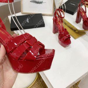 YVES SAINT LAURENT TRIBUTE PLATFORM SANDALS RED 315487AAA - Image 8