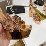 YVES SAINT LAURENT TRIBUTE PLATFORM SANDALS BRONZE 315487AAA