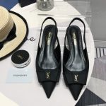SAINT LAURENT ANAIS BOW SLINGBACKS BLACK 6308861Z